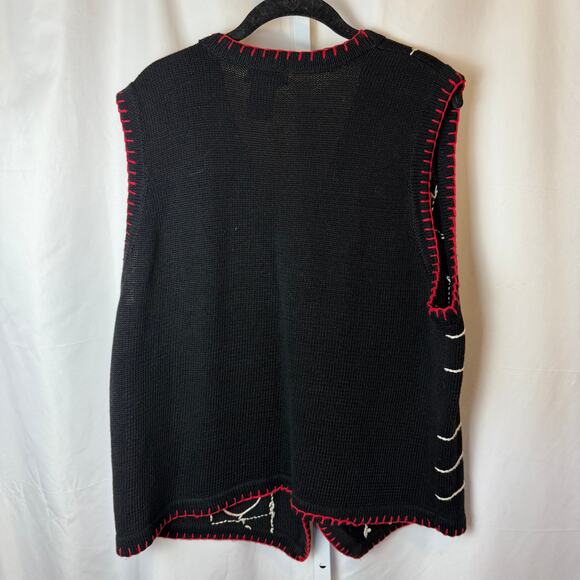 Vintage BP Design Snowman Sweater Vest Cardigan XL 90s Y2K Holiday Winter READ - Picture 2 of 5